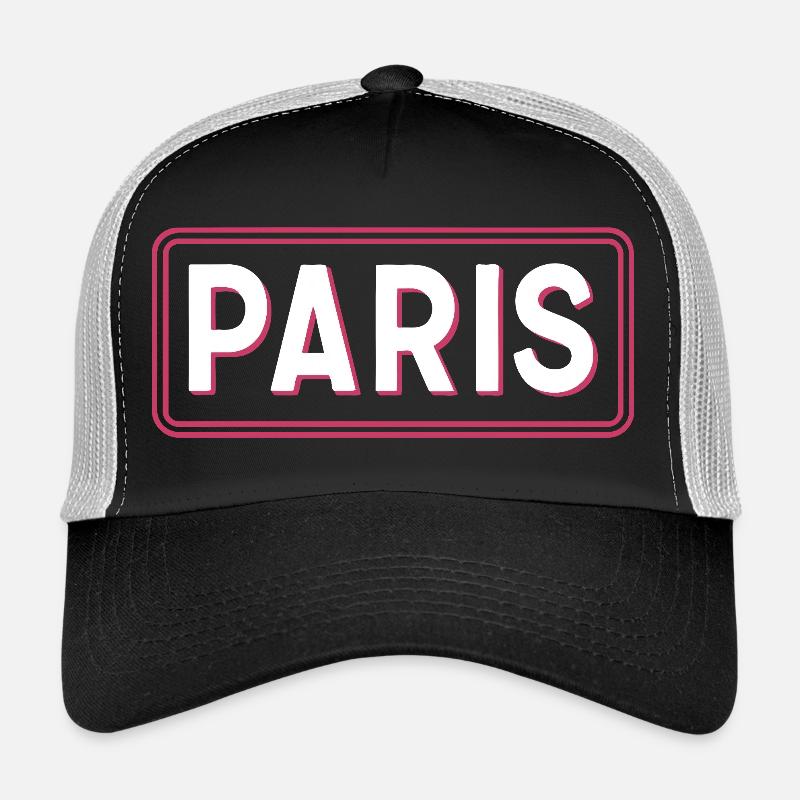 Paris Neon Sign Pink Frame Casquette trucker 