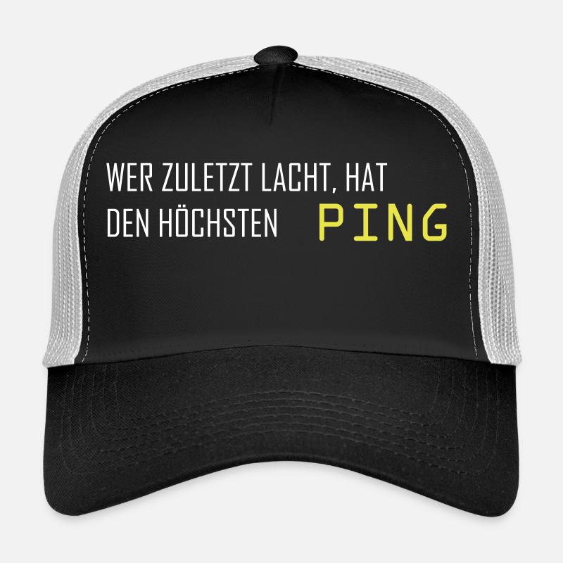 Wer zuletzt lacht hat den höchsten Ping - Computer - Trucker Cap - Schwarz/Steingrau