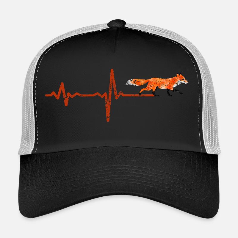 Heartbeat Fuchs - Geschenk - Trucker Cap - Schwarz/Steingrau