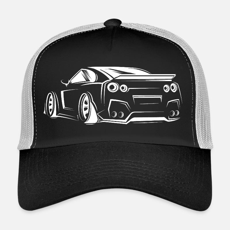 GTR Auto Symbol Illustration Grafik icon Logo - Trucker Cap - Schwarz/Steingrau