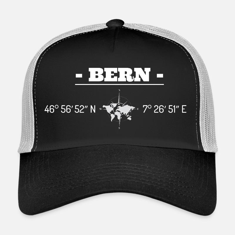 Coordonnées Berne Suisse Casquette trucker 
