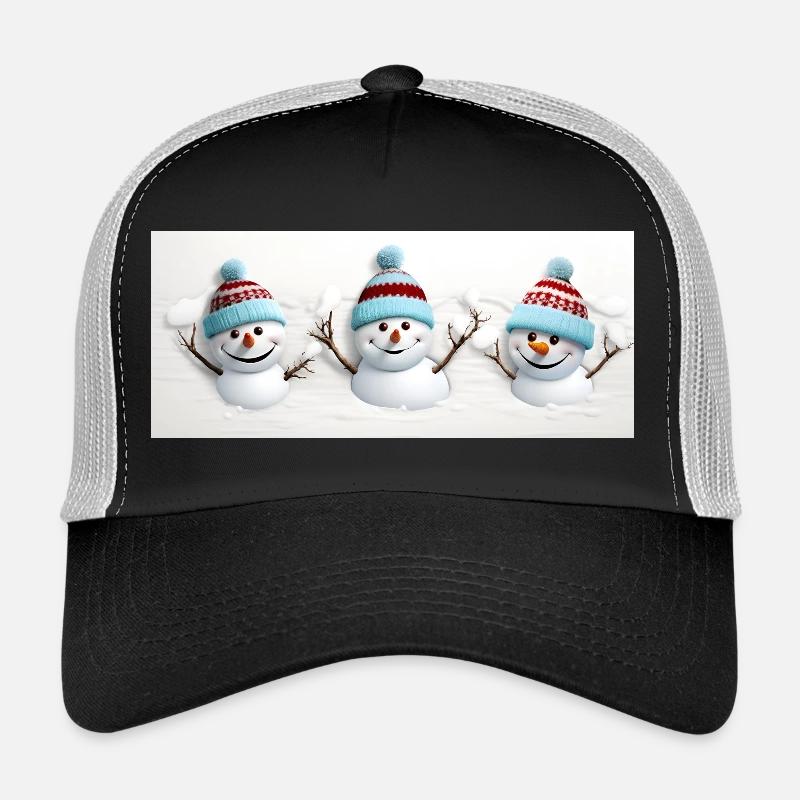 3 niedliche Schneemänner Trucker Cap