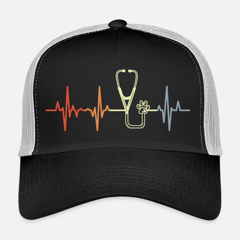 Vintage Stethoscope Pulse Rate Trucker Cap