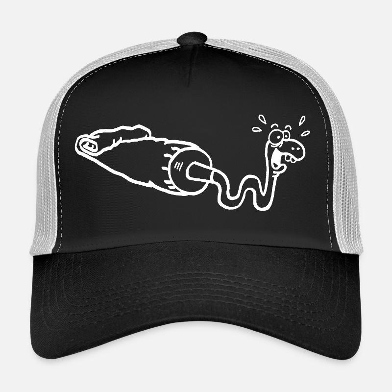 Serpent blanc et tube de gouache Casquette trucker 