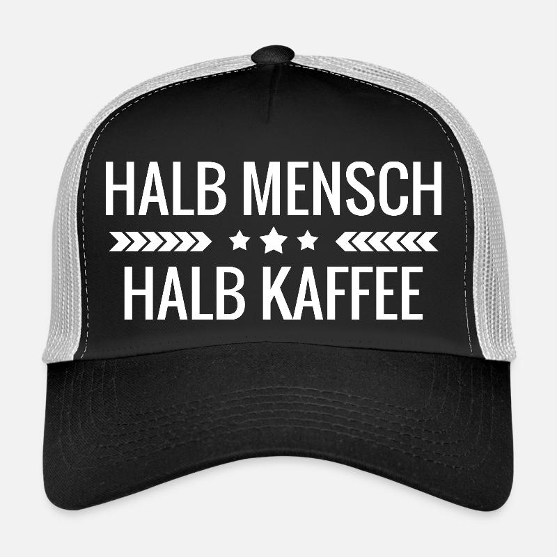 Halb Mensch halb Kaffee Trucker Cap