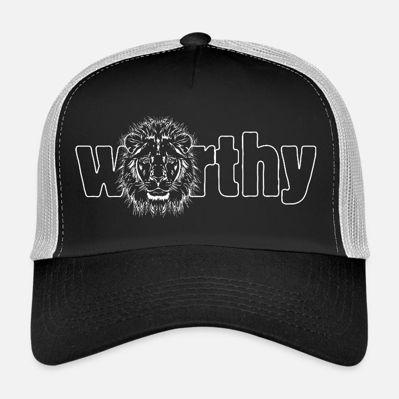 Löwe „WORTHY“ - Trucker Cap - Schwarz/Steingrau