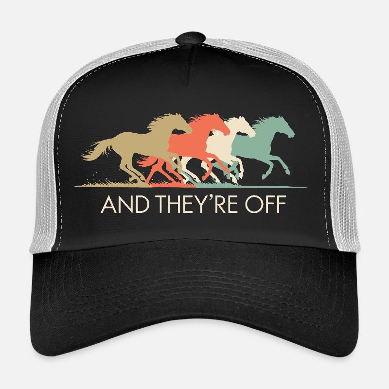 Illustration de chevaux de course vintage Casquette trucker 