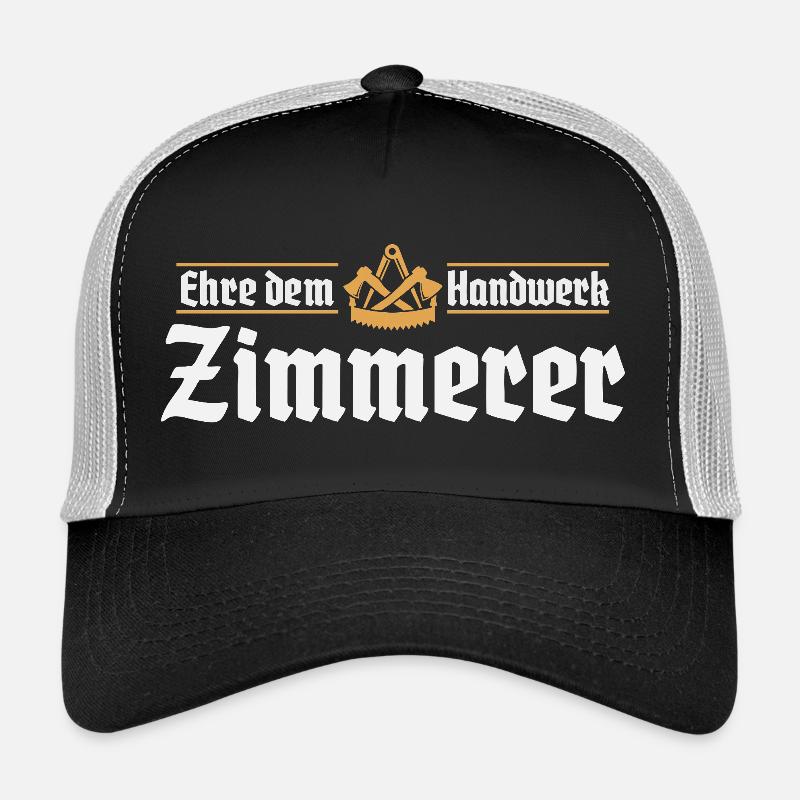 Zimmerer Handwerk Zimmermann Zunftzeichen - Trucker Cap - Schwarz/Steingrau