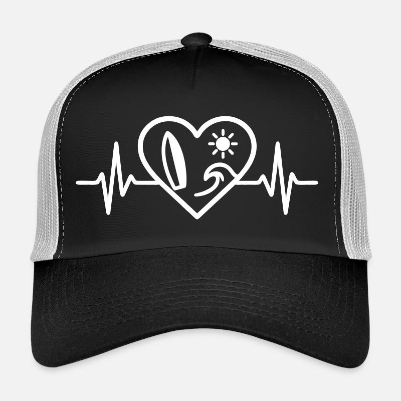 Surf Herz Brett Welle Sonne Trucker Cap