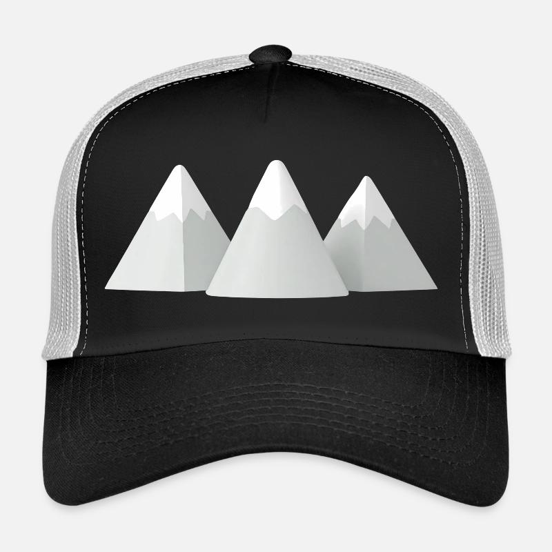 Minimalist 3D Snowy Mountains Trucker Cap