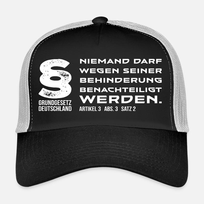 Antidiskriminierung Botschaft - Trucker Cap - Schwarz/Steingrau