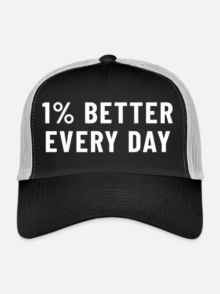 1 % mieux chaque jour - Casquette trucker  - noir/gris pierre - Devant