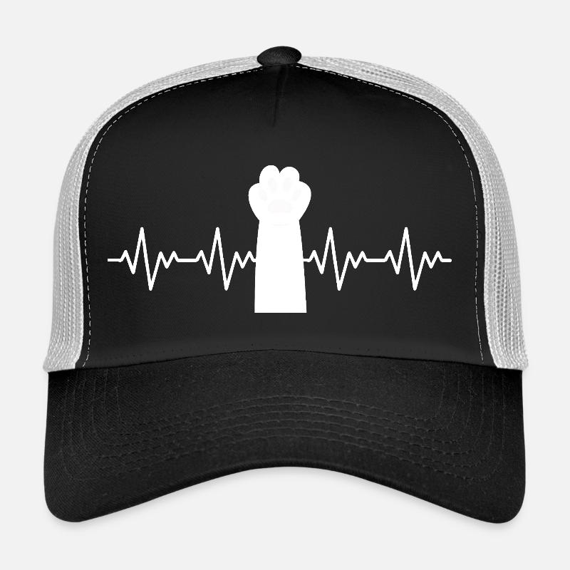 rythme cardiaque ECG de la patte de chat Casquette trucker 
