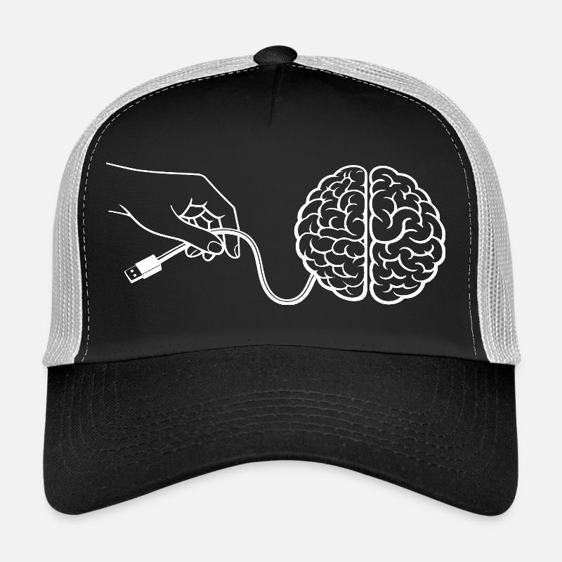 Brain Head Cable Connector Artificial Intelligence Trucker Cap