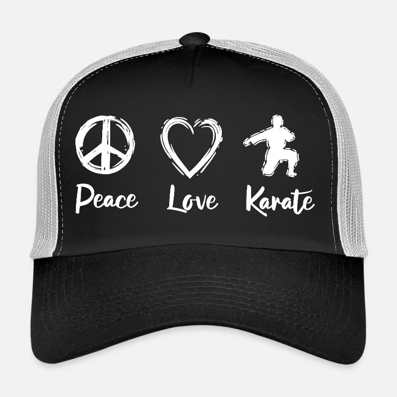 Paix, Amour, Karaté, Casquette trucker 