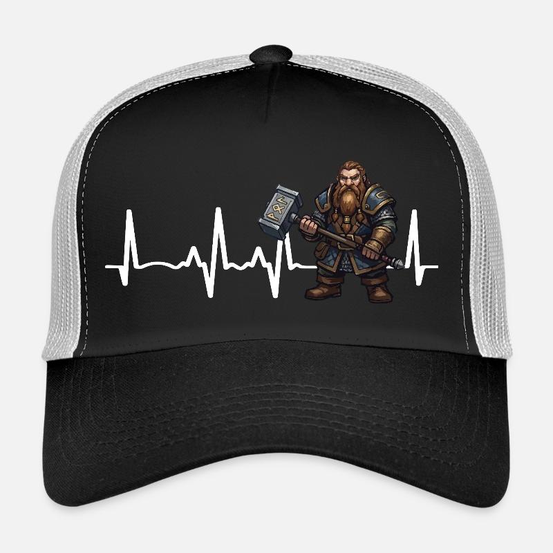 Dwarf Hammer Heartbeat Trucker Cap