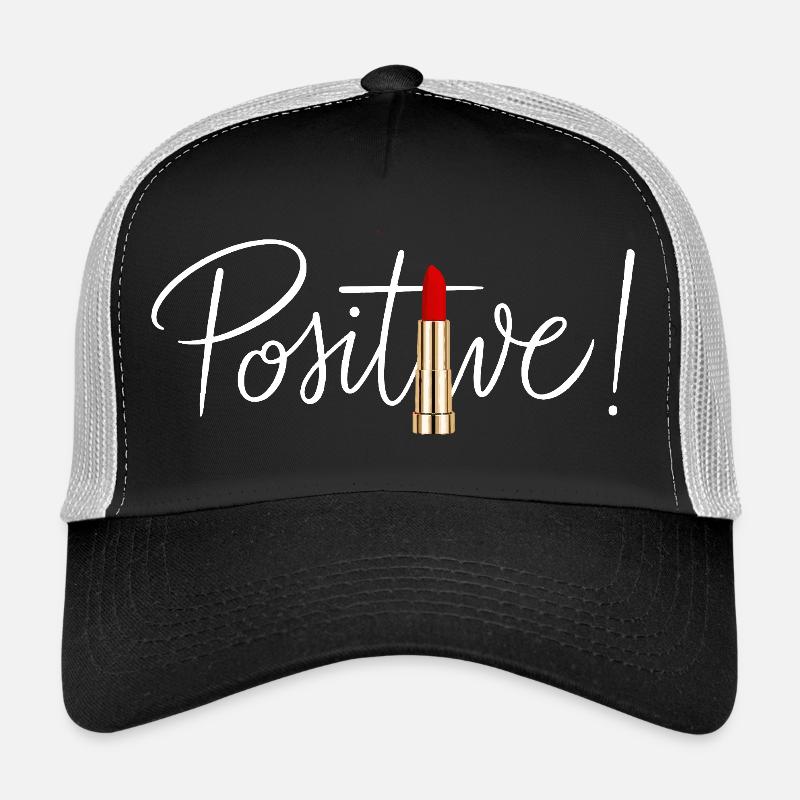Positives Lippenstift-minimalistisches Schic-Design - Trucker Cap - Schwarz/Steingrau