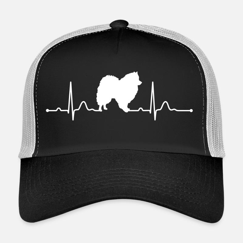 DEUTSCHER SPITZ heartbeat Herzschlag - Trucker Cap - Schwarz/Steingrau
