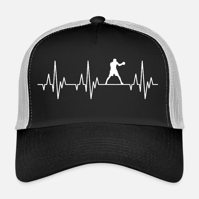 Heartbeat ECG Boxing Boxer Kickboxing Kickboxer Trucker Cap