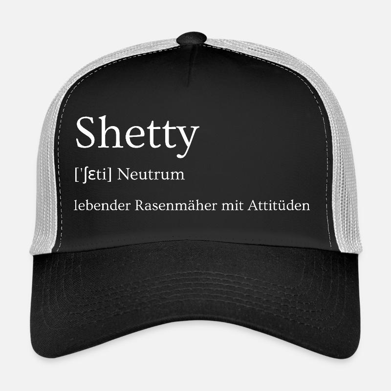 Shetty - lebender Rasenmäher mit Attitüden - Trucker Cap - Schwarz/Steingrau