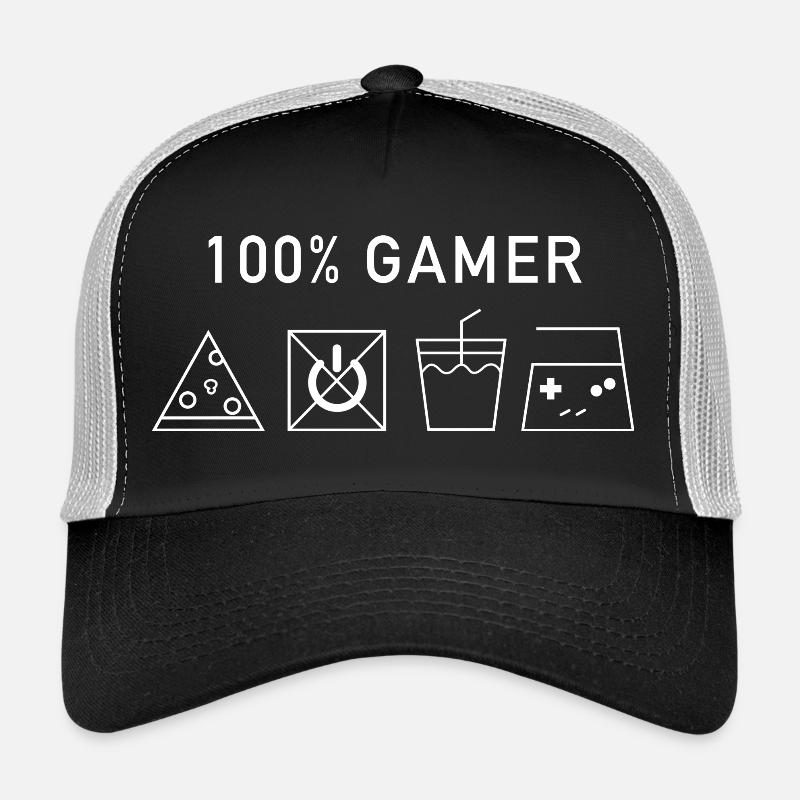 100% Gamer (Version Blanche) Casquette trucker 