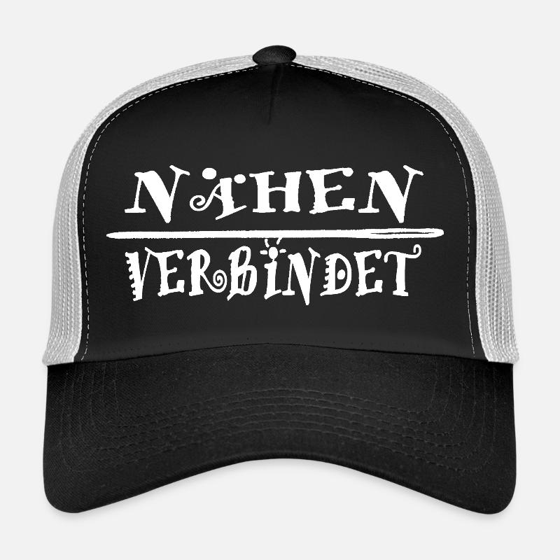 Nähen verbindet Geschenkidee - Trucker Cap - Schwarz/Steingrau