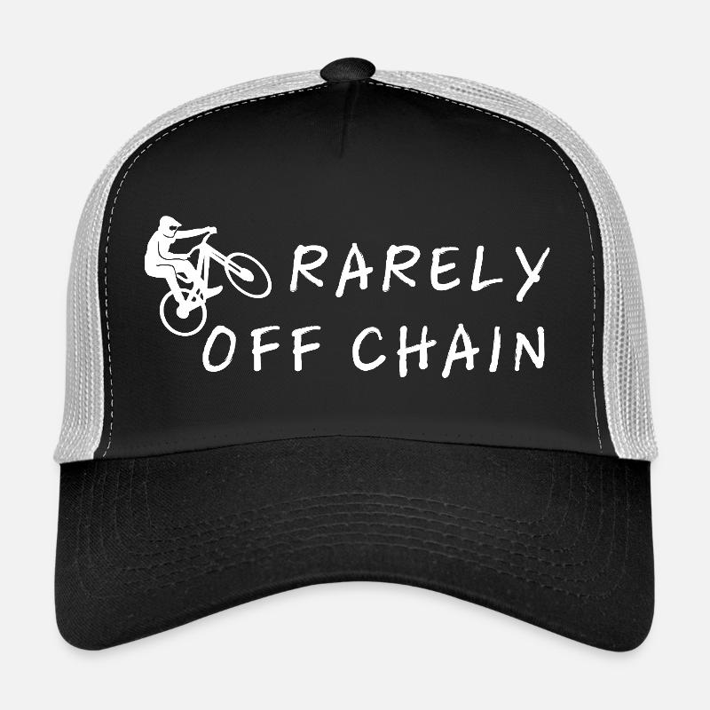 Rarely off chain – Radfahrer Spruchmotiv - Trucker Cap - Schwarz/Steingrau