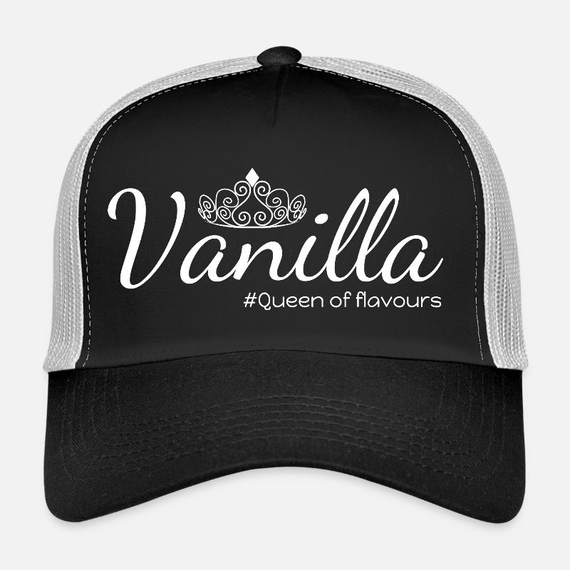Elegantes Vanille-Grafikdesign mit Königin der Aromen - Trucker Cap - Schwarz/Steingrau