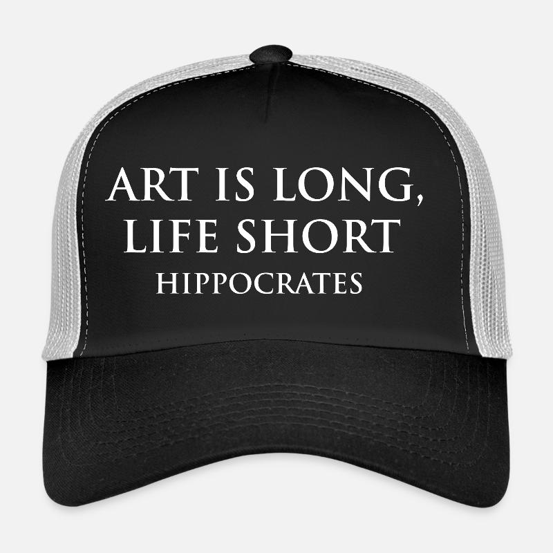 Impression d'art inspirante avec citation d'Hippocrate Casquette trucker 