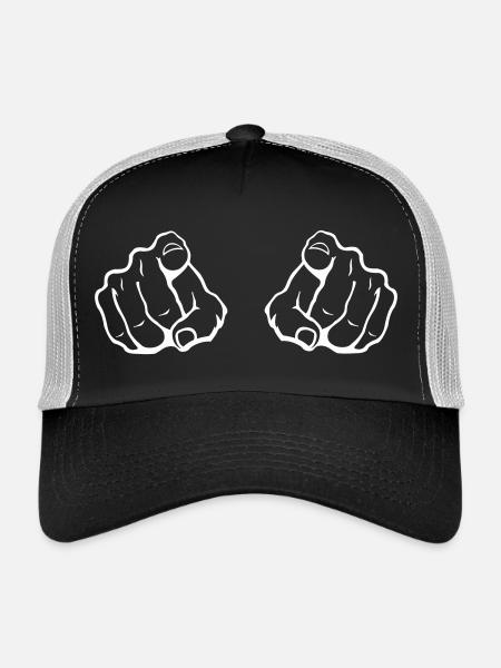 Zwei Zeigefinger Blickfang - Trucker Cap - Schwarz/Steingrau - Vorne