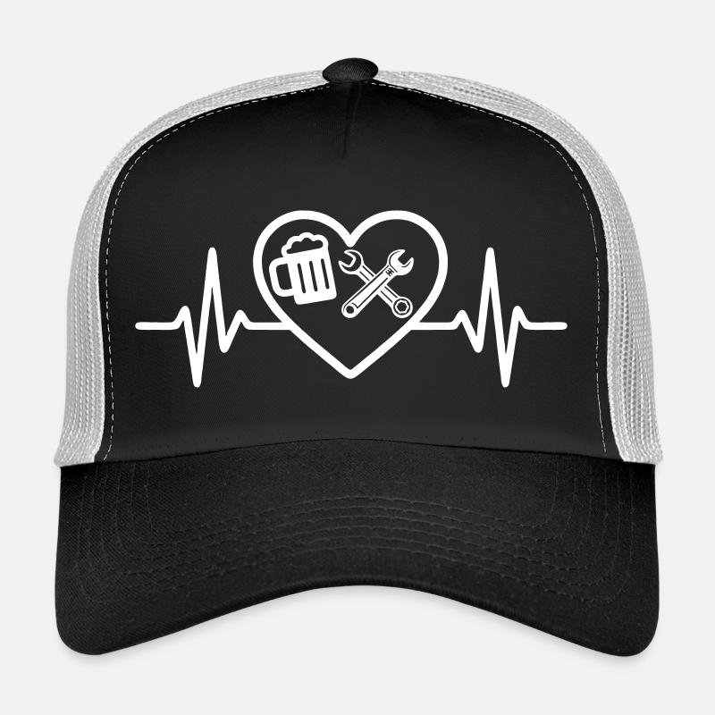 Heart Mechanical Beer Auto Humor Trucker Cap