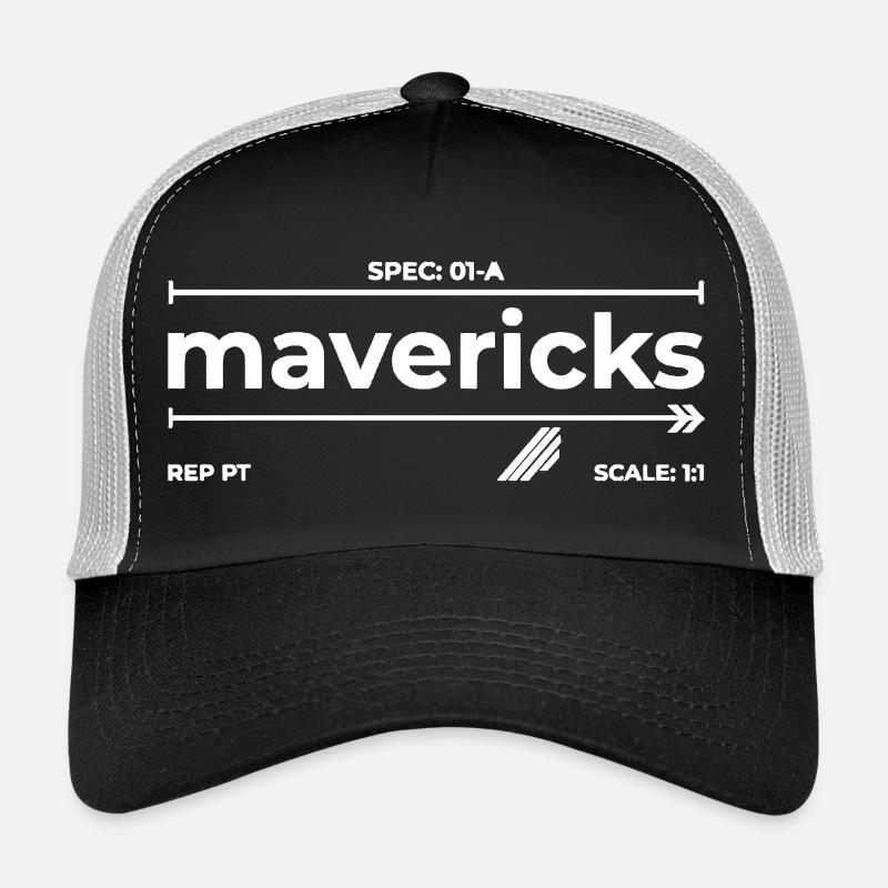 Mavericks – Modern blueprint style typography Trucker Cap