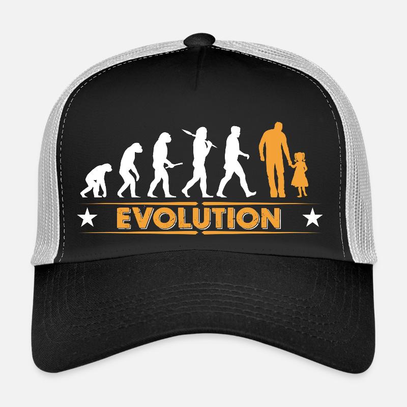 Père et fille - evolution - orange/blanc Casquette trucker 