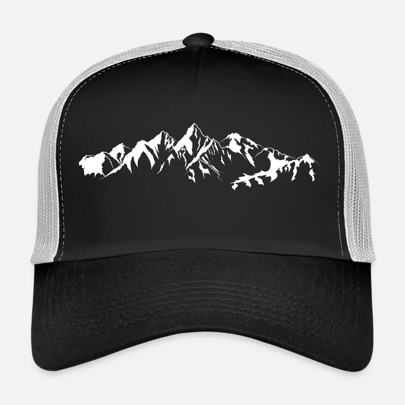 Panorama Mountain Weiß - Trucker Cap - Schwarz/Steingrau