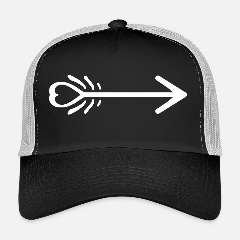 Flèche avec coeur droit Casquette trucker 