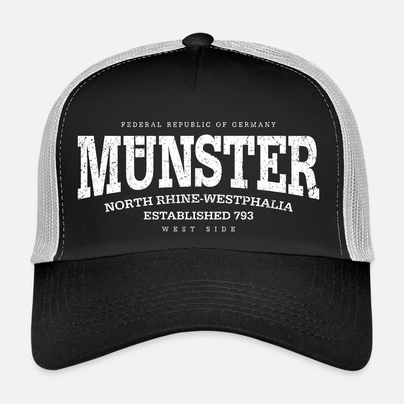 Münster (white oldstyle Edt. '13) - Trucker Cap - Schwarz/Steingrau