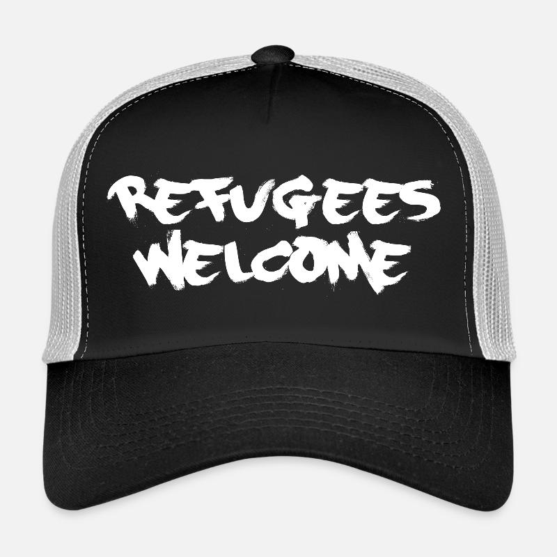 refugees welcome - Trucker Cap - Schwarz/Steingrau