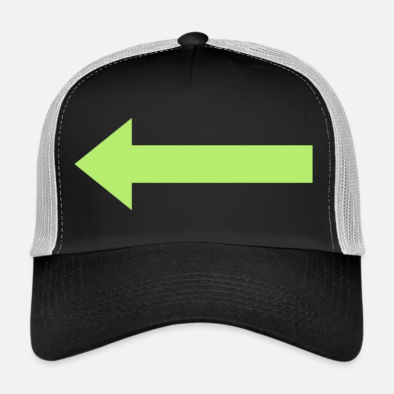 Flèche verte vers la gauche Casquette trucker 