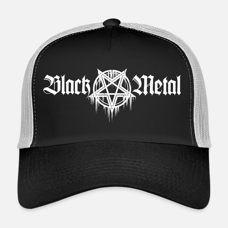 Black Metal | Mit Pentagramm - Trucker Cap - Schwarz/Steingrau