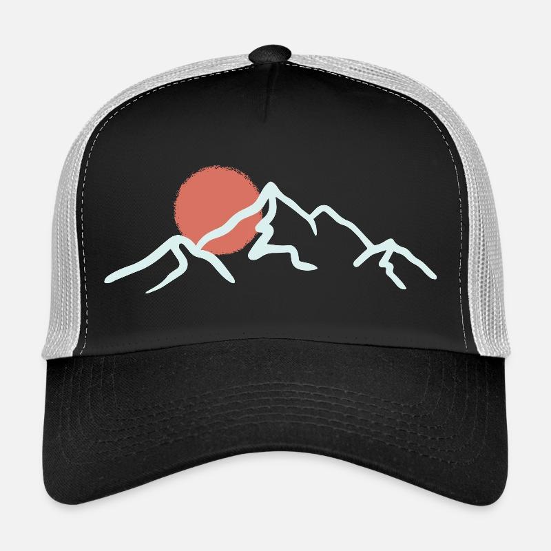 Sunlit Peak Minimal Mountain Trucker Cap