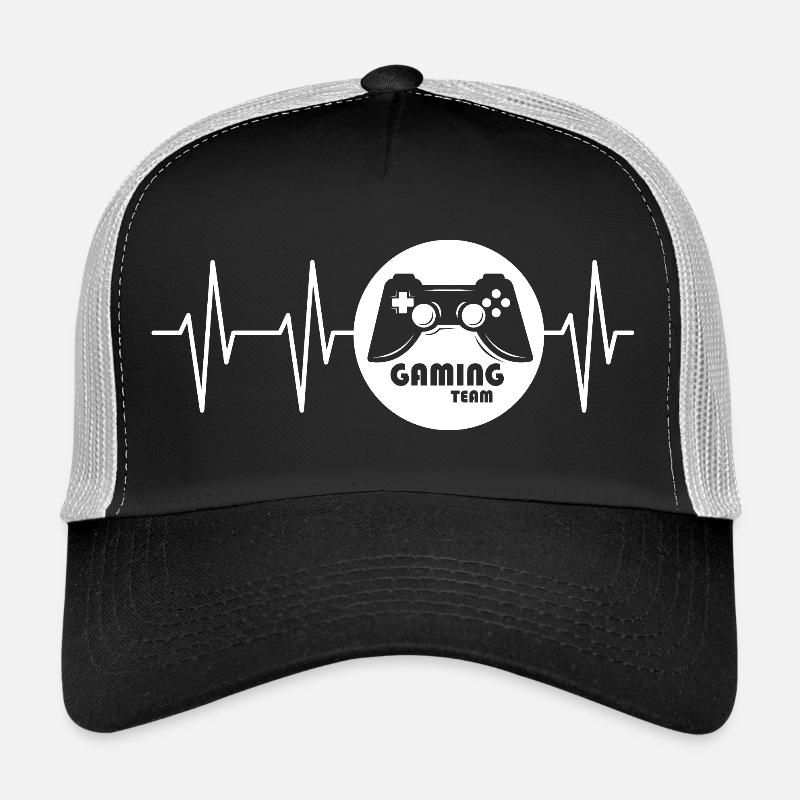 puls gaming Herzschlag Controller Symbol gamer Trucker Cap