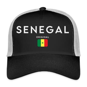 Drapeau sénégalais, fierté sénégalaise - Casquette trucker  - noir/gris pierre - Devant