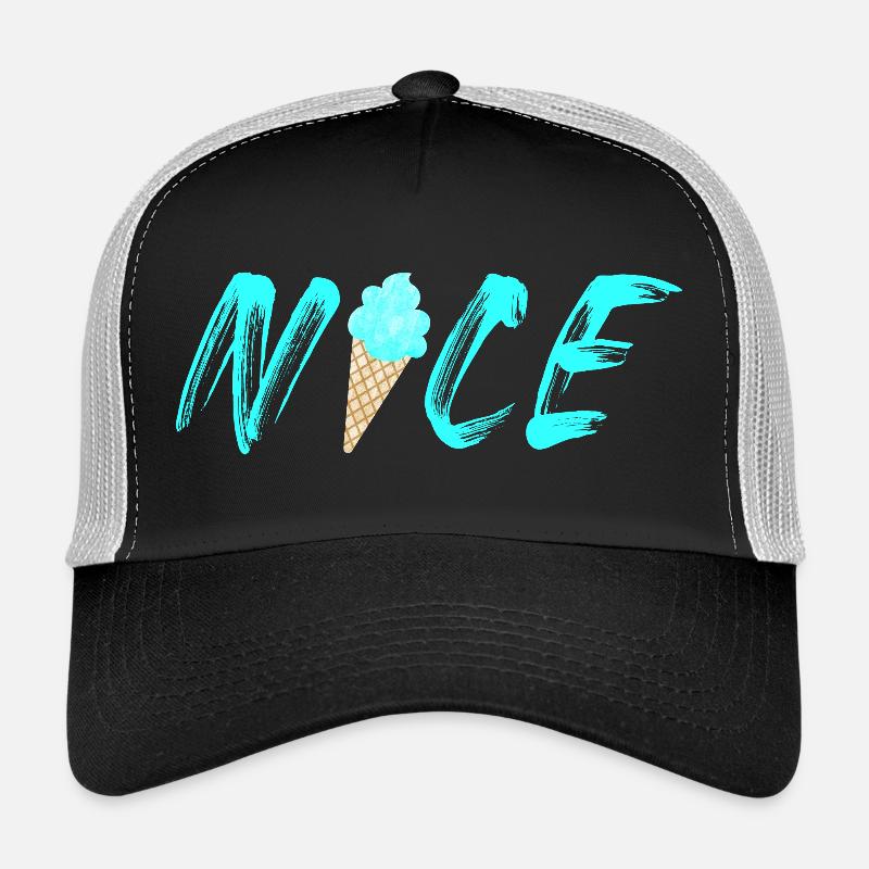 nice hellblau Eis Waffel Eistüte cool Eiscreme Trucker Cap