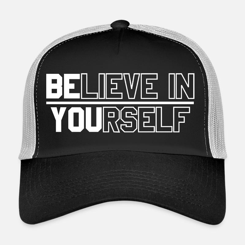Conception de textes de motivation pour la confiance en soi - Casquette trucker  - noir/gris pierre