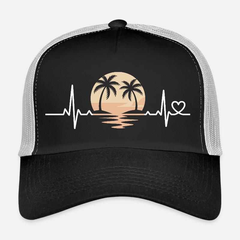 Sunset with palm trees Trucker Cap