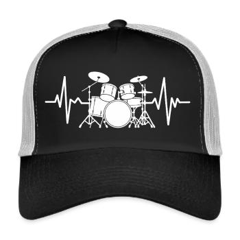 Rythme de batterie Heartbeat - Casquette trucker  - noir/gris pierre - Devant