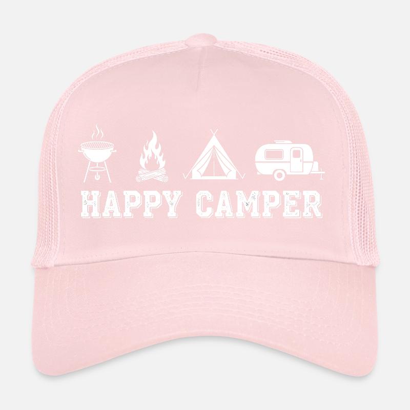 Happy Camper Zelt Grill Caravan Trucker Cap