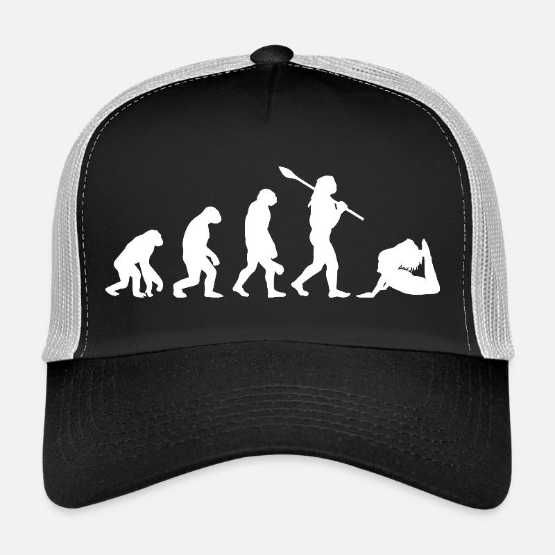 Evolution des Yoga Lustiges Namaste-Yoga-Geschenk - Trucker Cap - Schwarz/Steingrau
