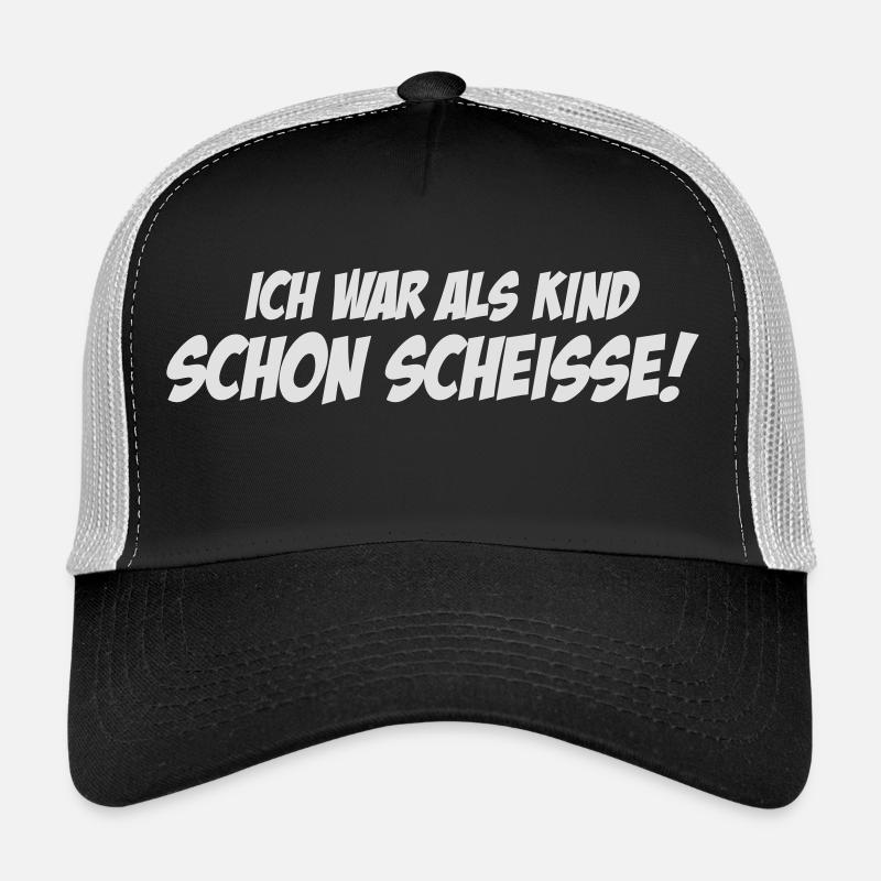 Als Kind als Kind schon Scheisse - Trucker Cap - Schwarz/Steingrau
