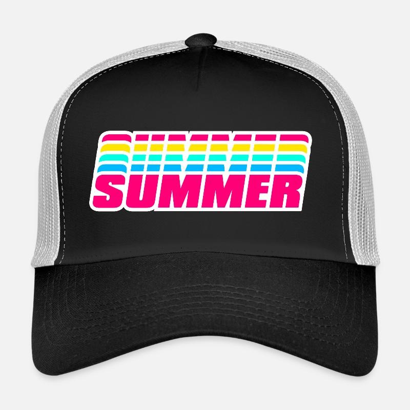 Retro Summer | 80s Style Rainbow  Trucker Cap